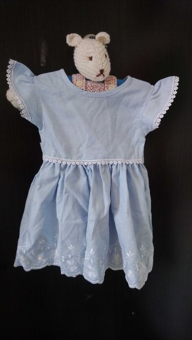 Rochita, 0-6 luni, albastră , cu mânecă scurta