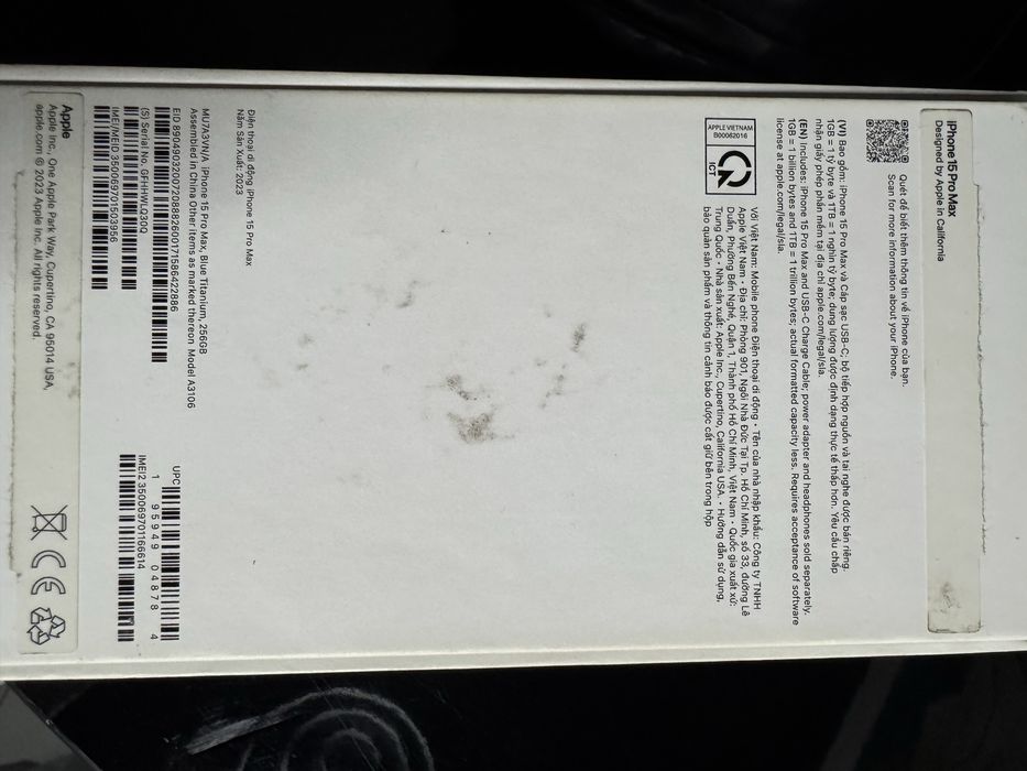 Iphone 15 pro max 256