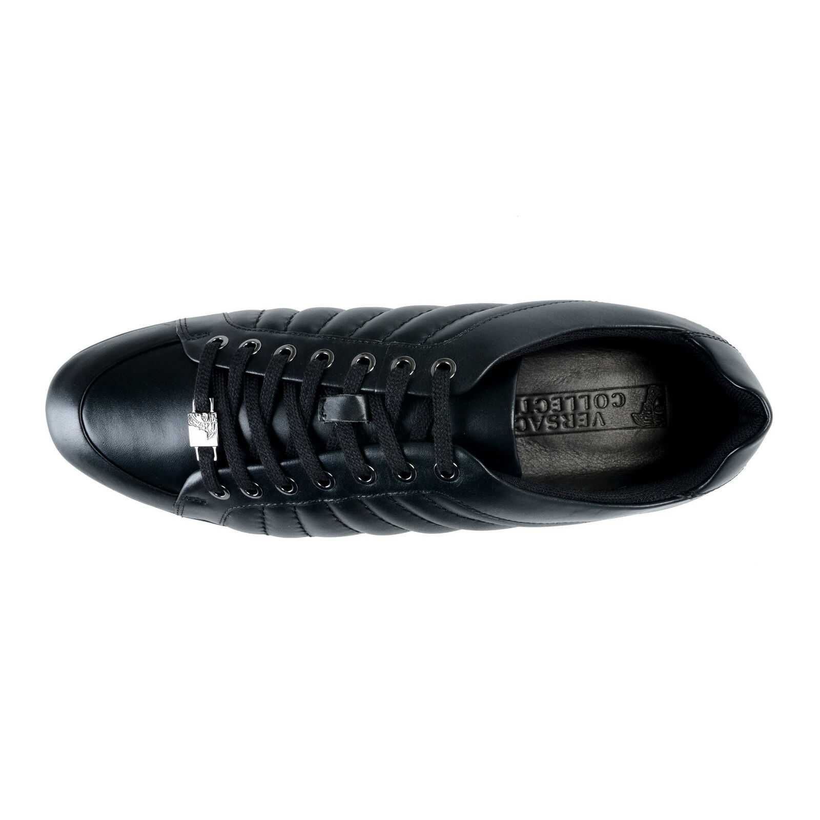 Versace Collection Black Medusa Head Leather Мъжки Спортни Обувки 40