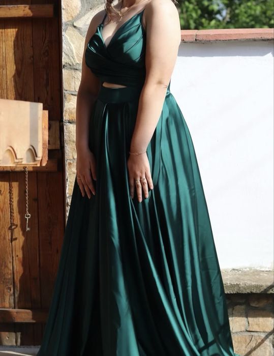 официална бална зелена рокля в размер Л-ХЛ 42 номер