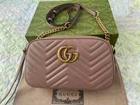 Гучи Dusty Pink Кожена чанта Marmont Оригинална Gucci Дръжка / Синджир