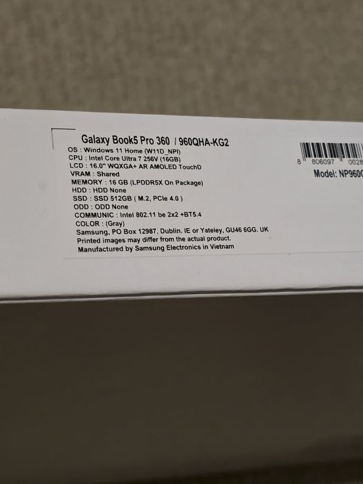 Samsung Galaxy Book5 Pro 360 16" AMOLED (Ultra 7-256V/16GB/512GB SSD