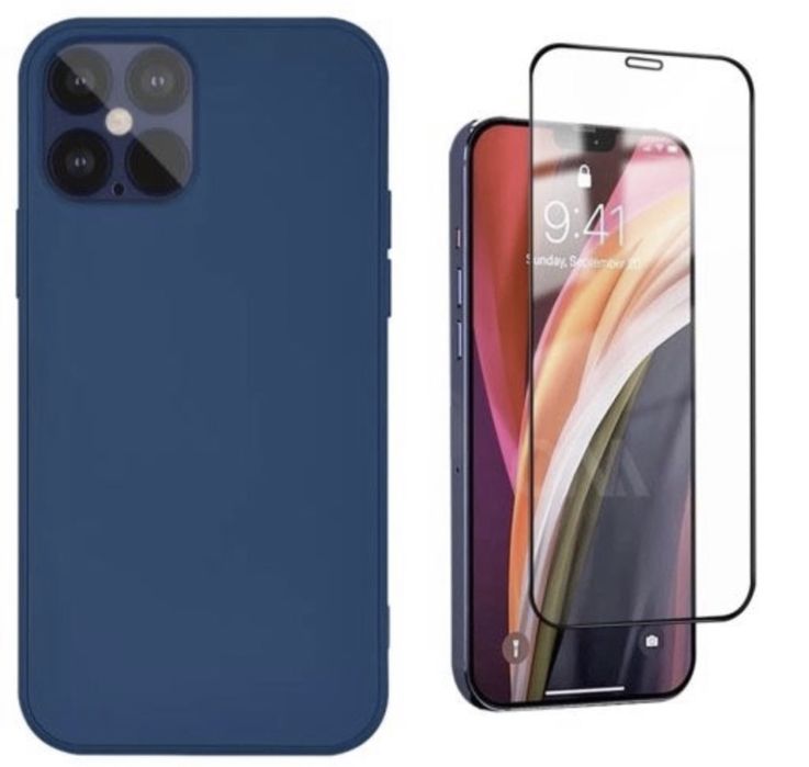 Iphone 12/13/14/PRO/MAX Husa Silicon Interior Catifea + Folie Sticla P
