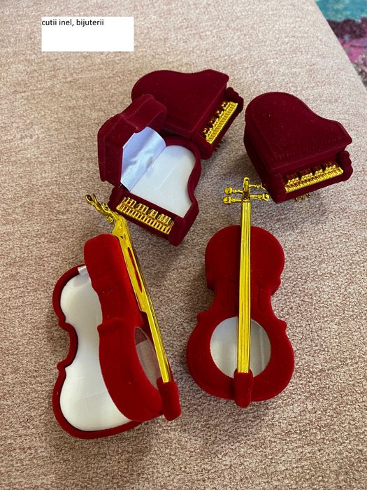 Lot cutie inel logodna bijuterii cercei model trandafir inima scoica