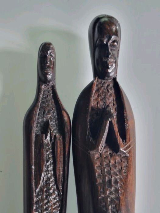 Sculptură africană Madonna / Fecioara Maria / rugăciune, Burkina Faso