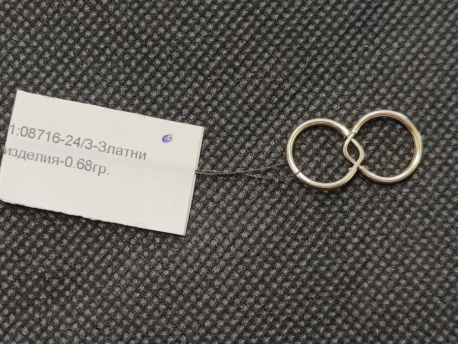 Чисто нови златни детски обеци 0.68гр-14к