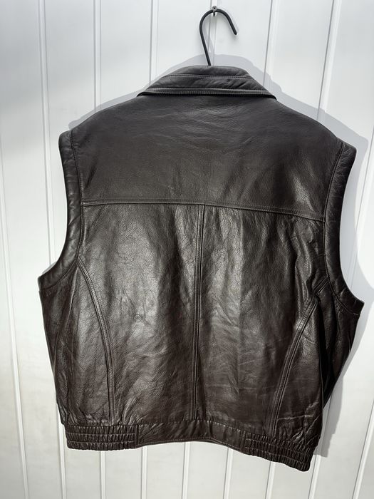 Vesta moto de piele maro Prince XXL