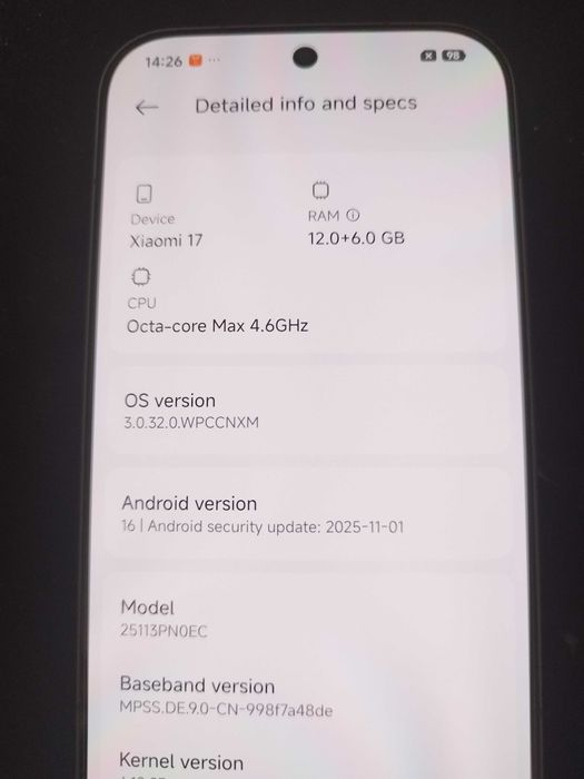 Xiaomi 17 12GB 512GB