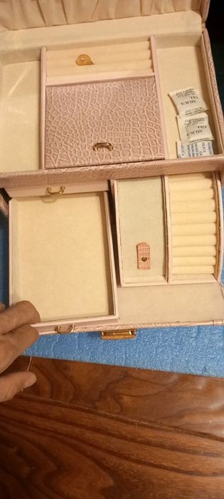 Cutie mica lemn piele