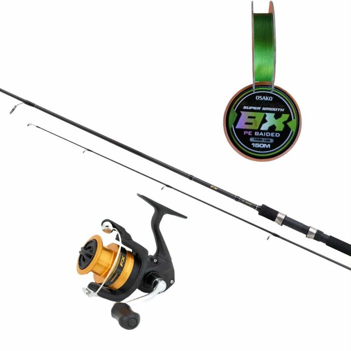 Лайт спиниг комплект Shimano - въдица, макара и плетено 8X 0.05мм 150m