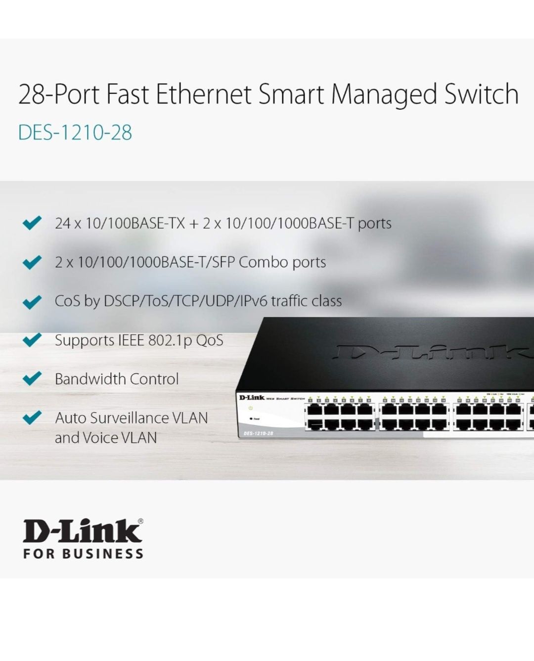 Суич, switch D-LINK DES-1210-28 Web Smart