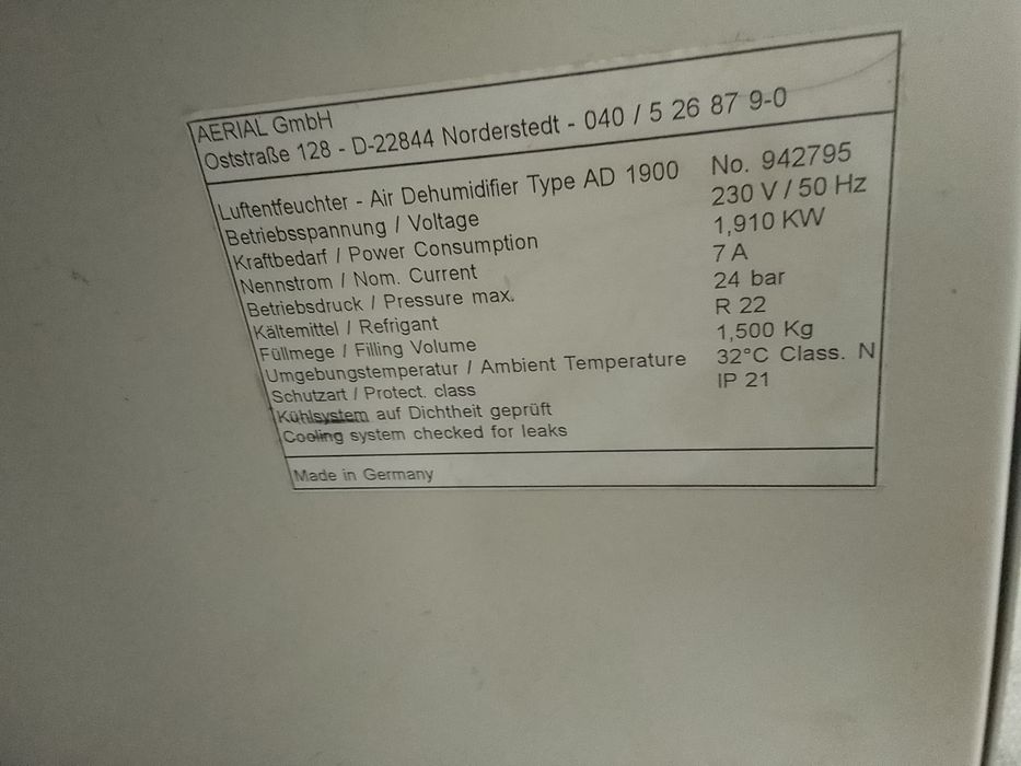 Vând dezumificator profesional piscine, constructii