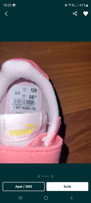 Adidasi puma fetite.