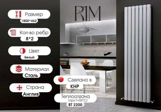 RIM ZUM уникальный дизайн 2200вт. Вертикальные радиаторы со склада