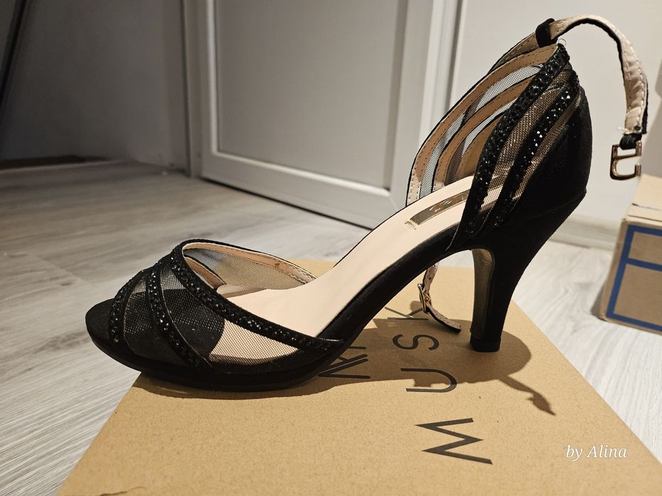 Sandale toc negre 38