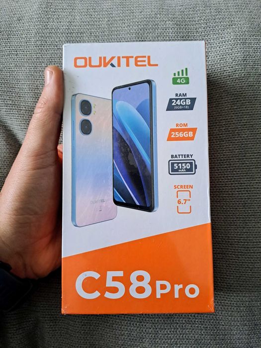Smartphone OUKITEL C58 Pro, 24GB RAM+256GB, 6,7", 50MP, 5150mAh, 4G