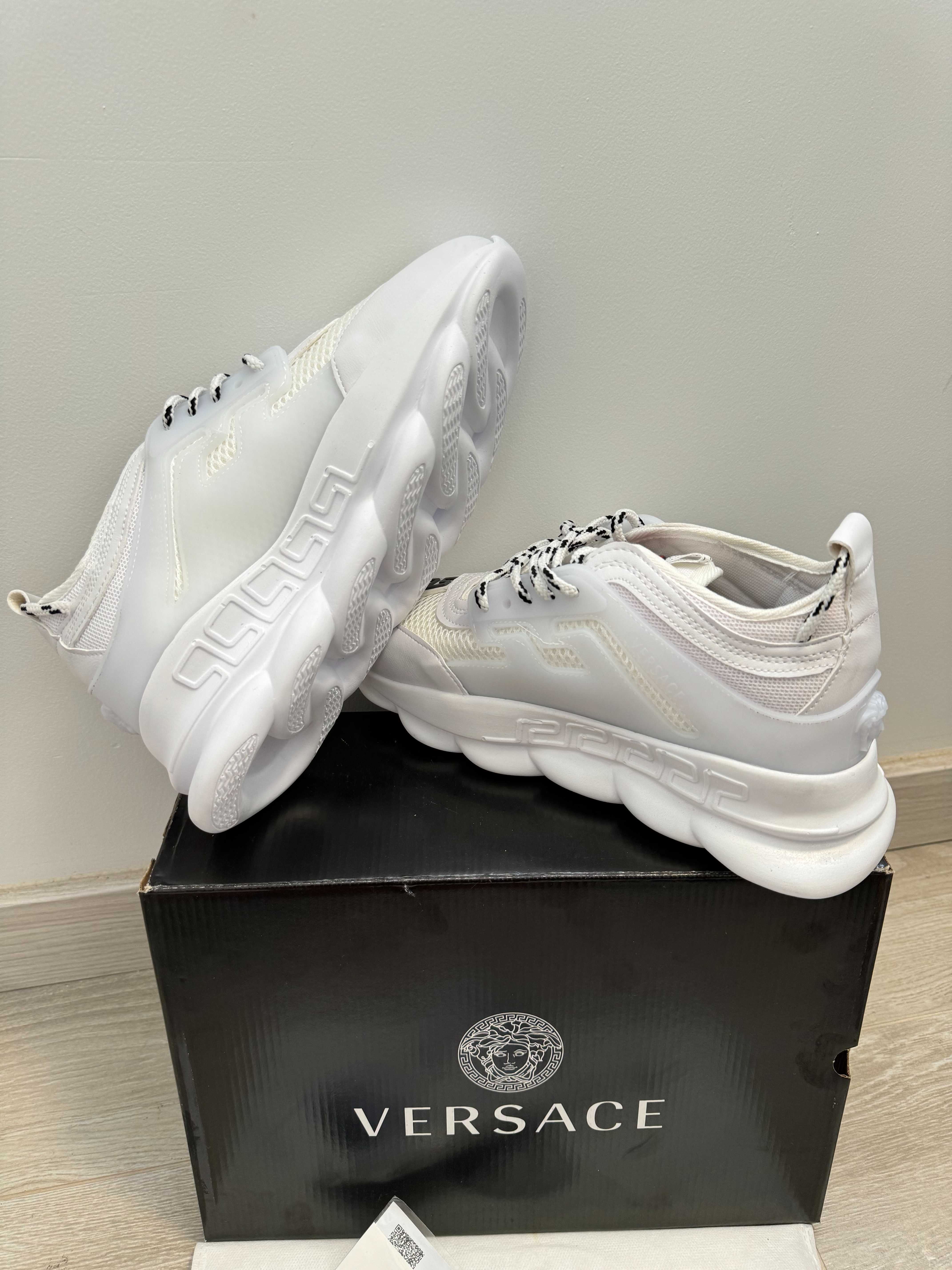 Adidasi VERSACE Chain Reaction White - Full Box -Produs Nou