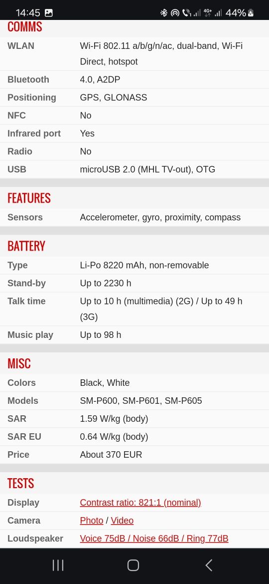 Tableta Samsung Galaxy note 10.1 2014 edition 3gb ram