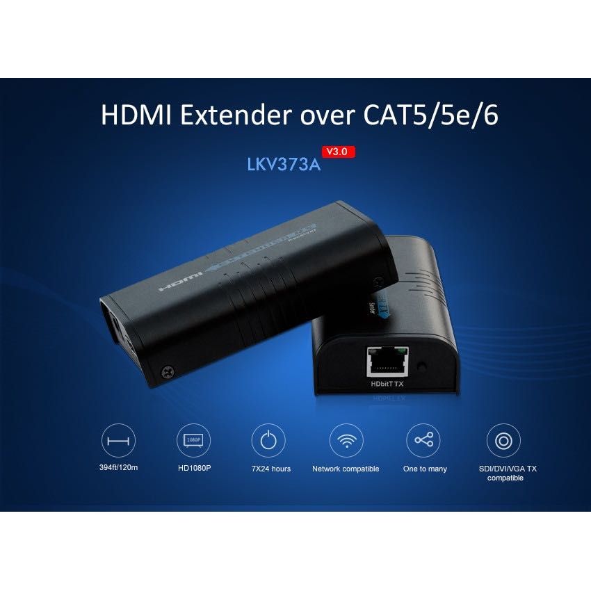 Set Receiver, Trasmiter, Prelungire HDMI, RJ45 cat5e/6,max120M LKV373A