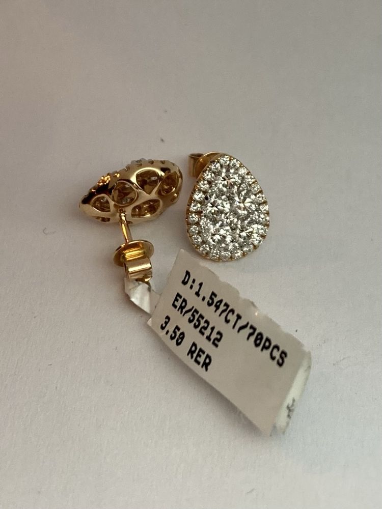 Cercei aur roz 18kt.cu diamante 1.55ct