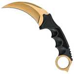Cutit Karambit de antrenament, IdeallStore®, auriu, 18.5 cm