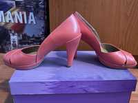 Pantofi piele roz