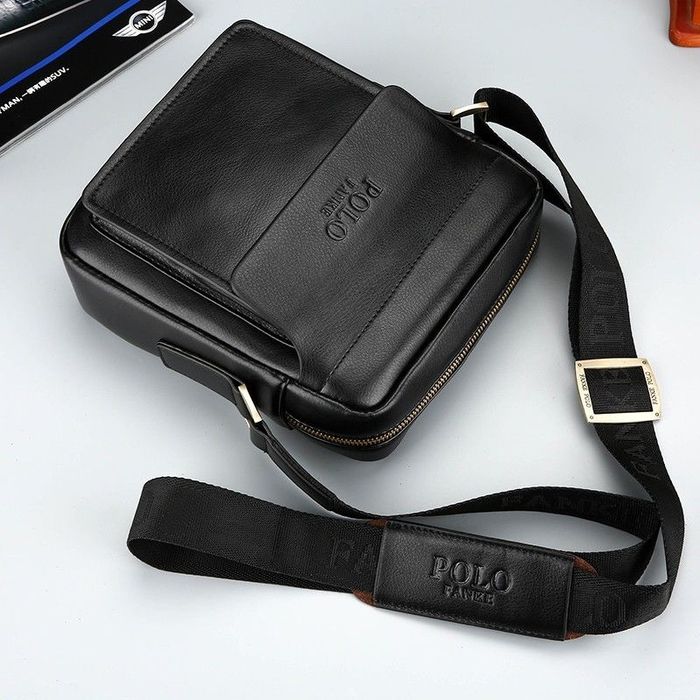 Мужская сумка барсетка кожанная черная через плечо мужской кожанный