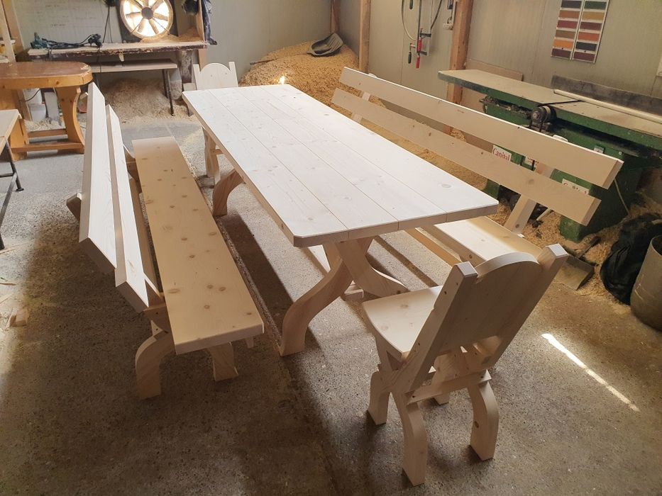 Set gradina - Masa+scaune+banci (masa cu scaune)