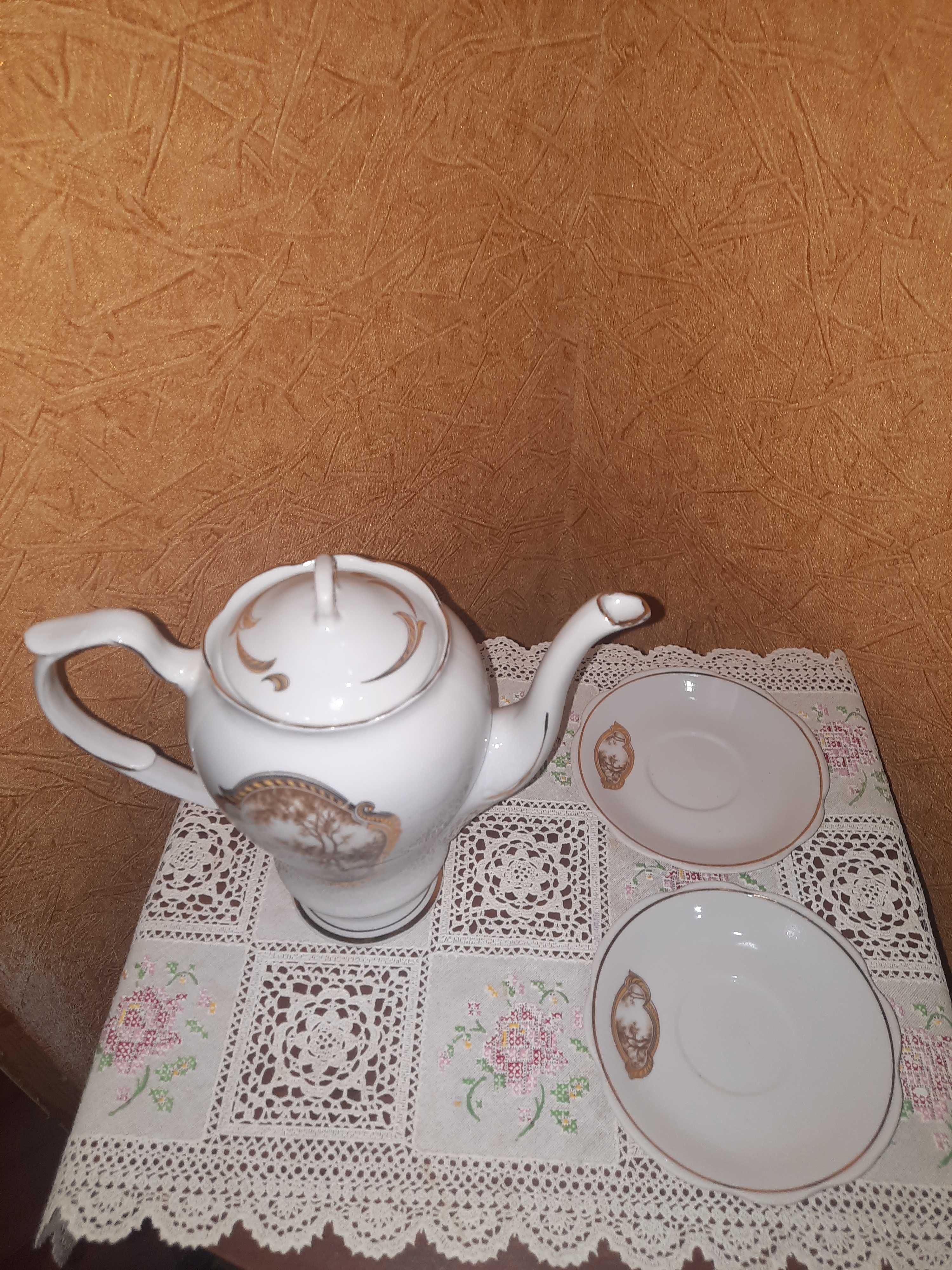 Красивый, изящный, фарфоровый чайник-кофейник,  Барановский ФЗ