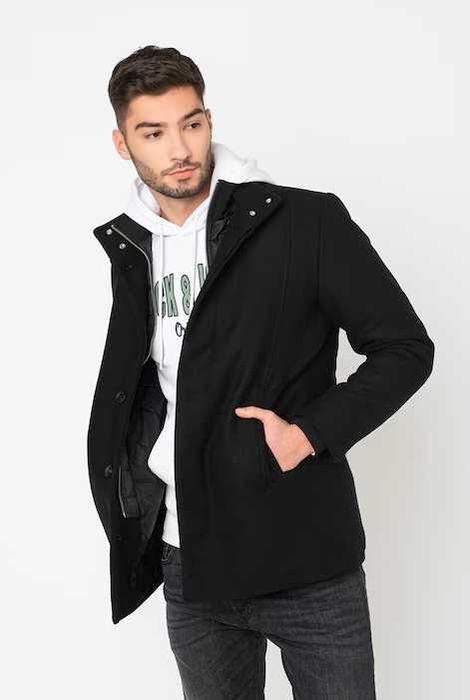 Palton casual 50 L premium Jack & Jones lana negru