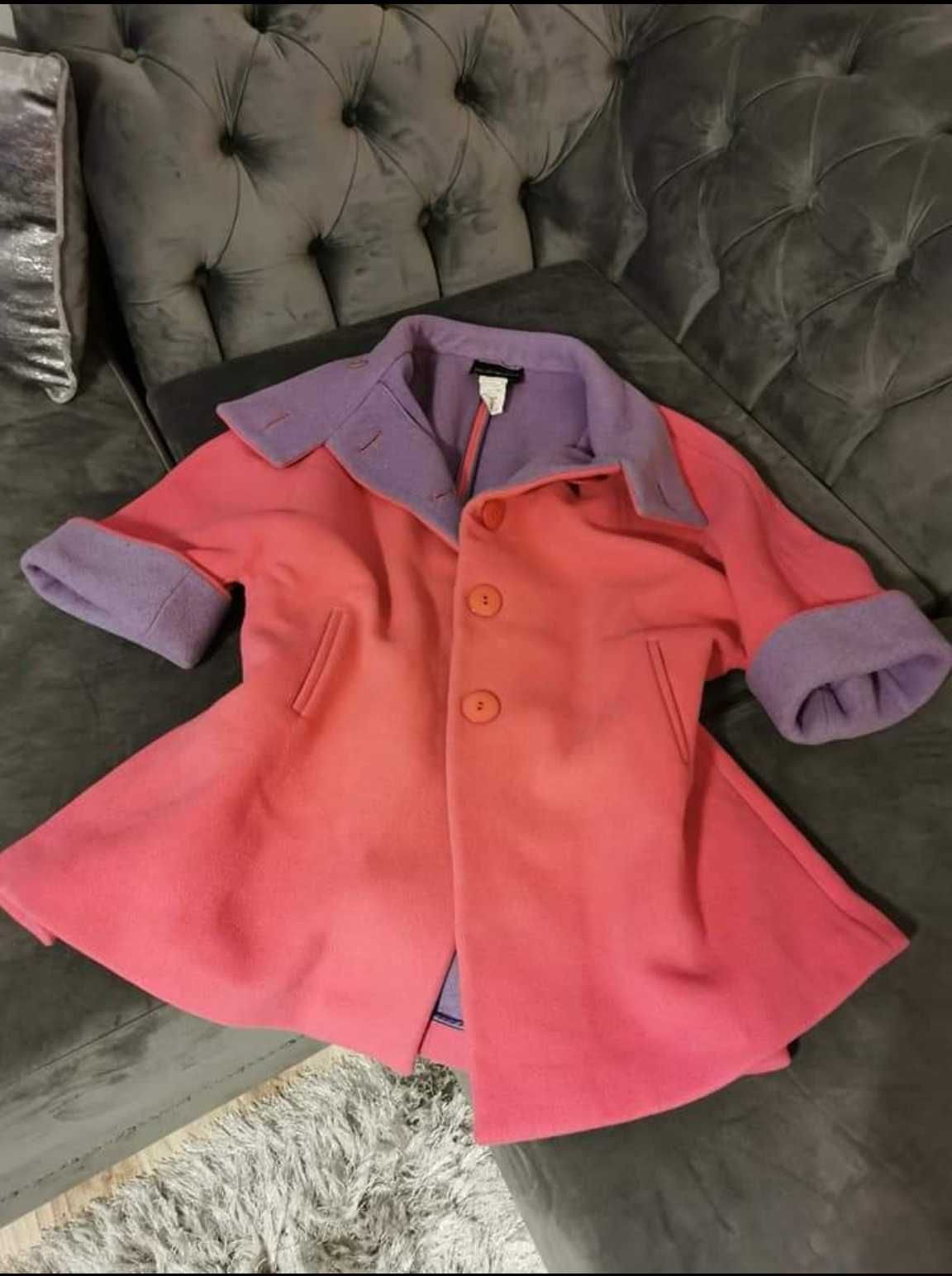 Palton oversized lana si casmir Armani S roz fucsia