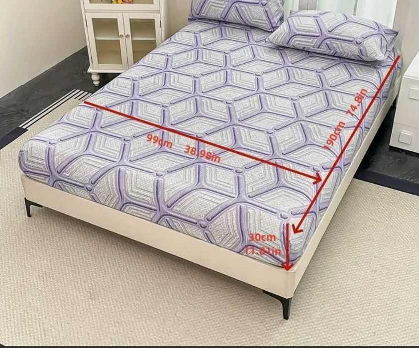 Наматрасник натяжной   для кровати  2 шт