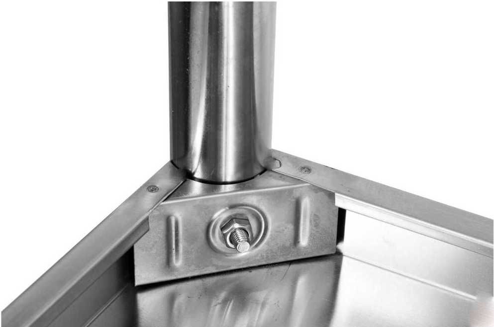 Masă Inox 1200x700x850 mm cu Rebord si Poliță Inferioară Demontabilă