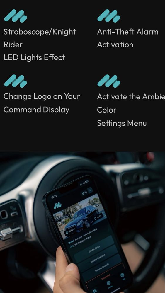 Mbito любителска диагнсотика за Мерцедес отключване на екстри AMG меню