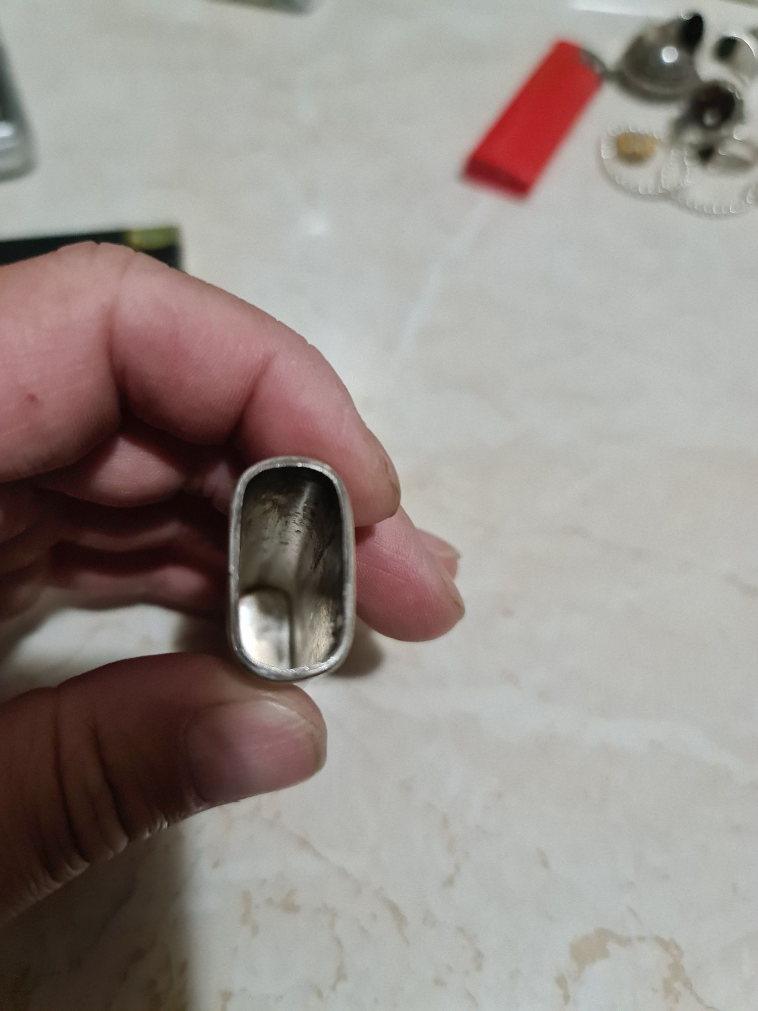 Superba carcasa etui bricheta argint 950 piatra carneol stare buna
