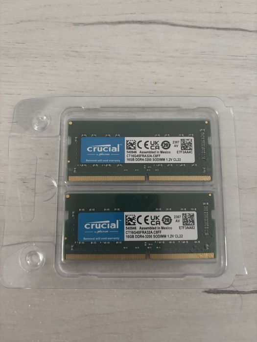 Memorie Laptop Crucial 32GB kit (2x16GB)DDR4-3200 SODIMM - Noi,Sigilat