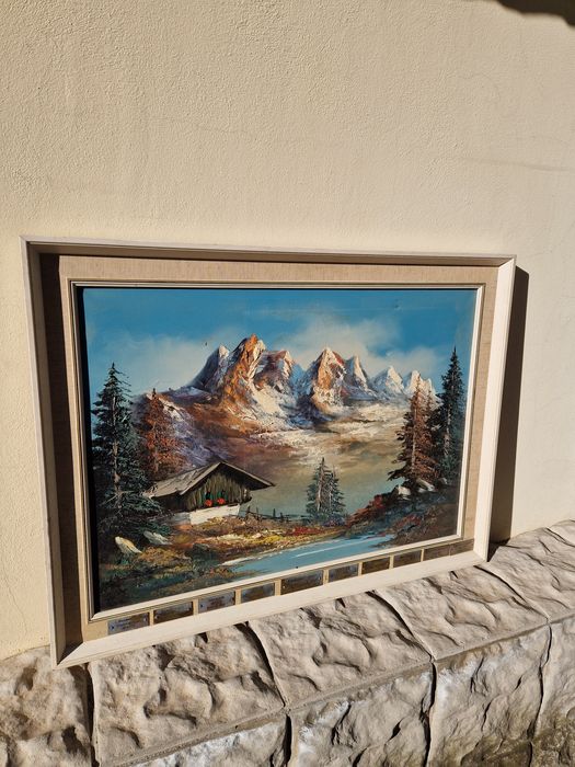 Уникална антикварна авторска картина масло върху платно