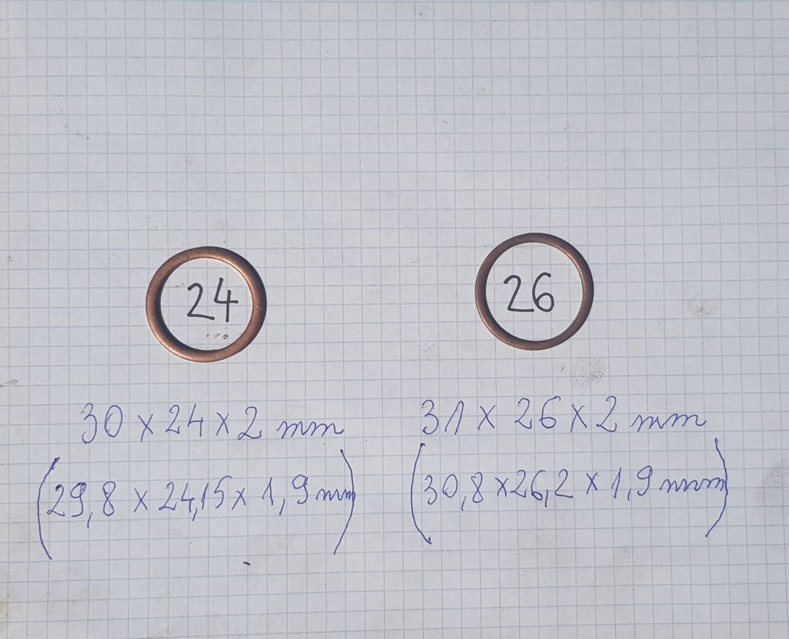 Garnituri Cupru Cu 24 si 26, grosime 2 mm