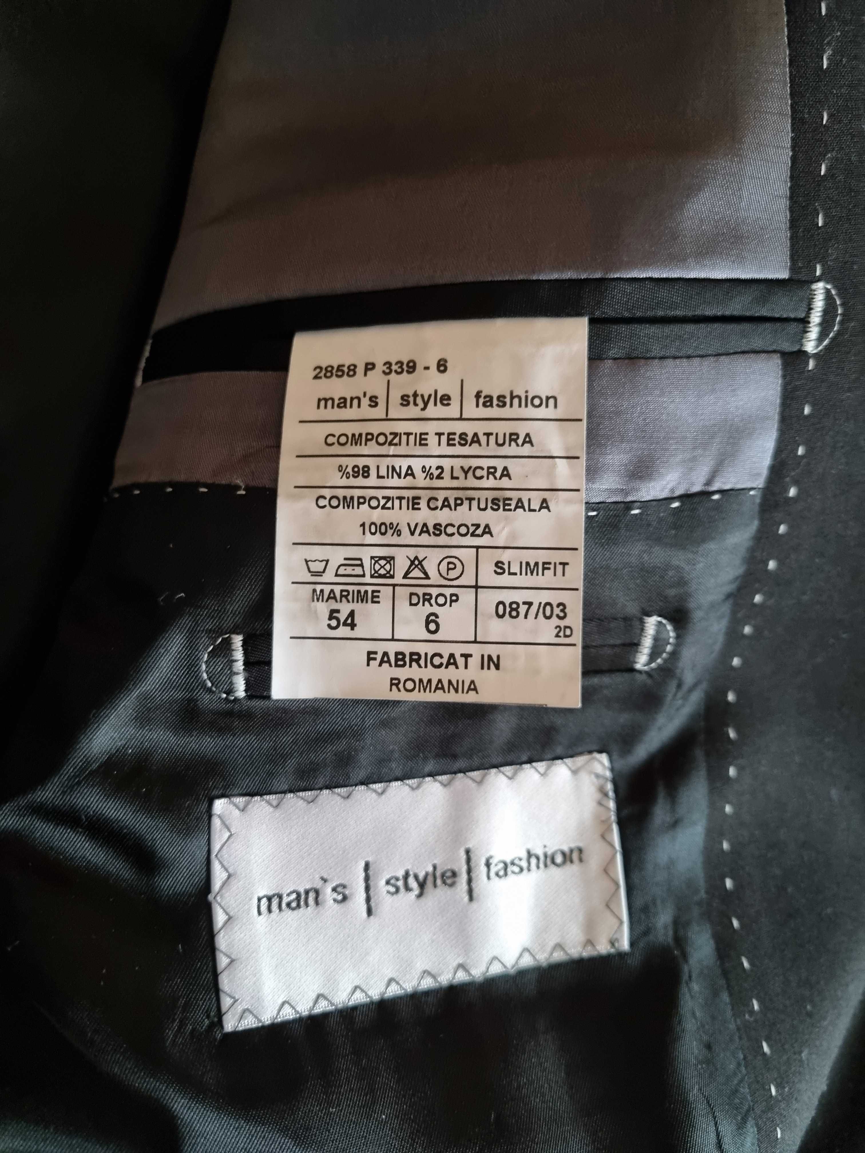 Costum evenimente + Vesta + Pantalon -  marimea 54 (XL), negru