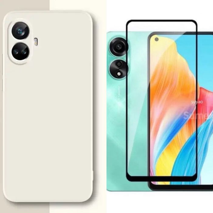 Husa Soft Inside Catifea si Folie Sticla OPPO A38/A58/A78/A98/A59/A79