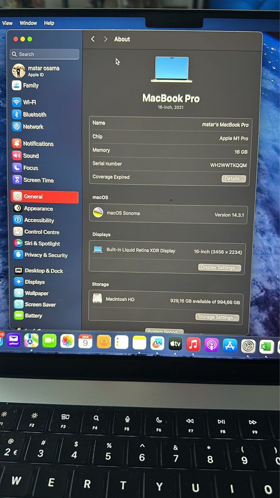 MacBook pro 16-inch 2021
