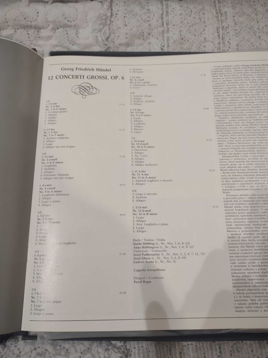 Mapă 4 viniluri, muzica clasică, George Friedrich Handel impecabile