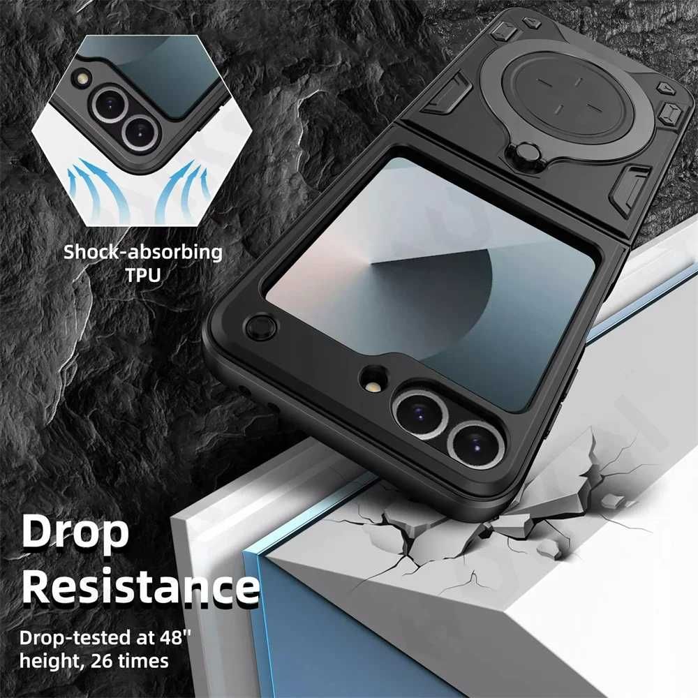 Черен магнитен калъф за Samsung Galaxy Z Flip 6