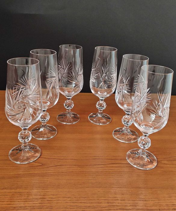 2 модела кристални чаши за вино"Бохемия"