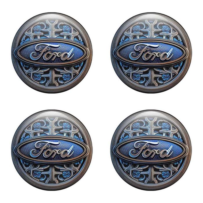4 броя Силиконови стикери за Капачки за Джанти с лого FORD
