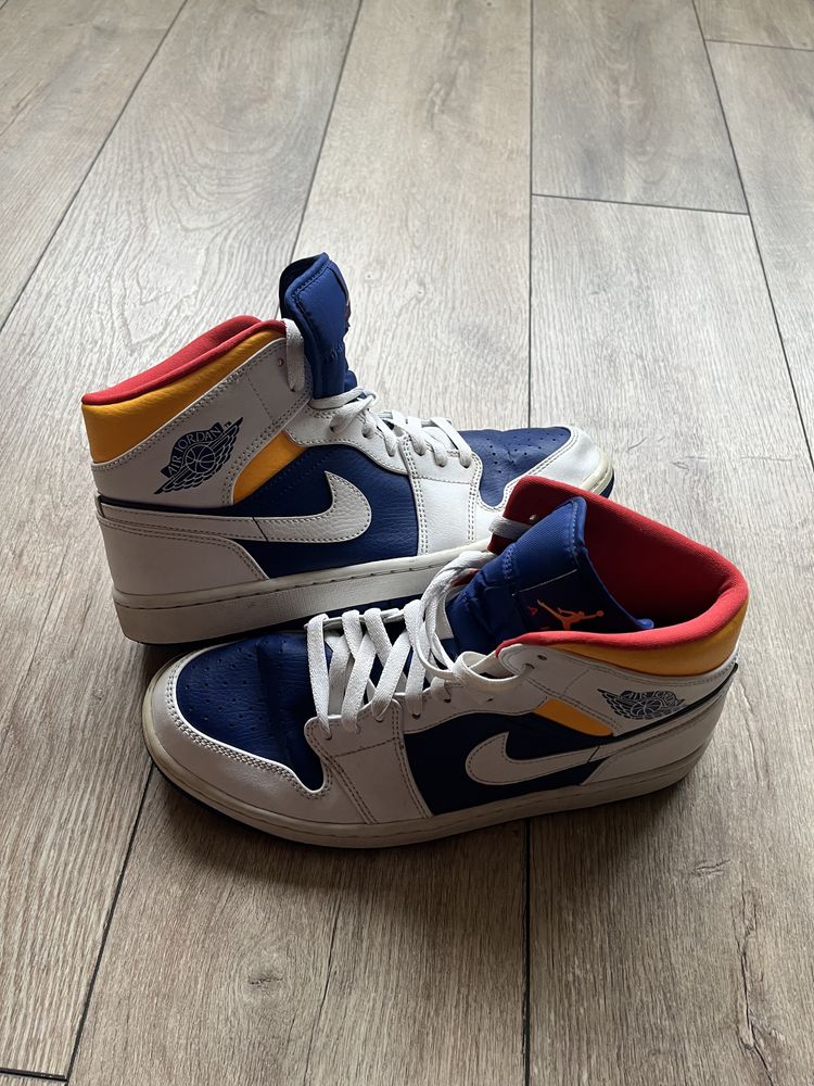 JORDAN 1 Mid Deep Royal Blue Laser Orange  43 / Оригинал