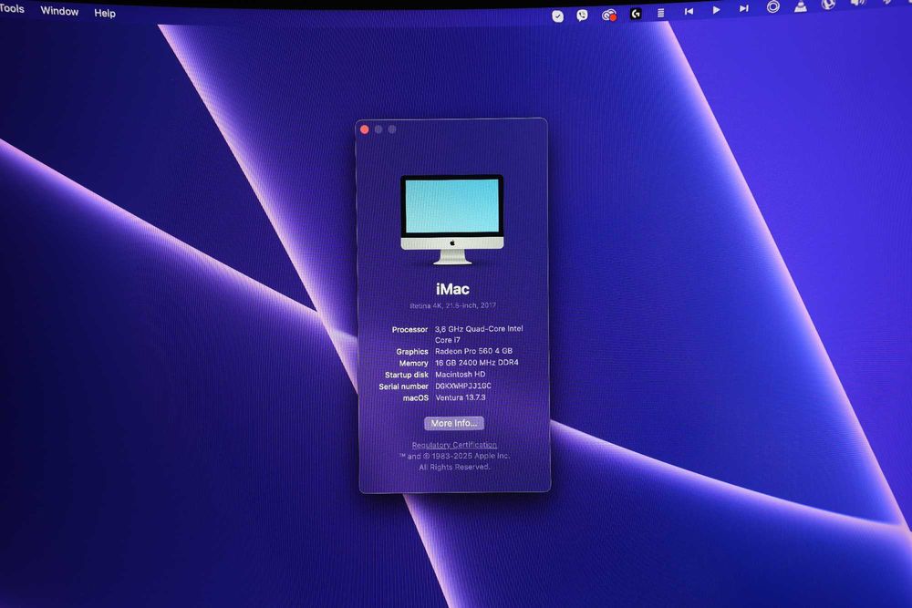 IMac intel core i7 3.6 gh z  16gb ram ddr 4