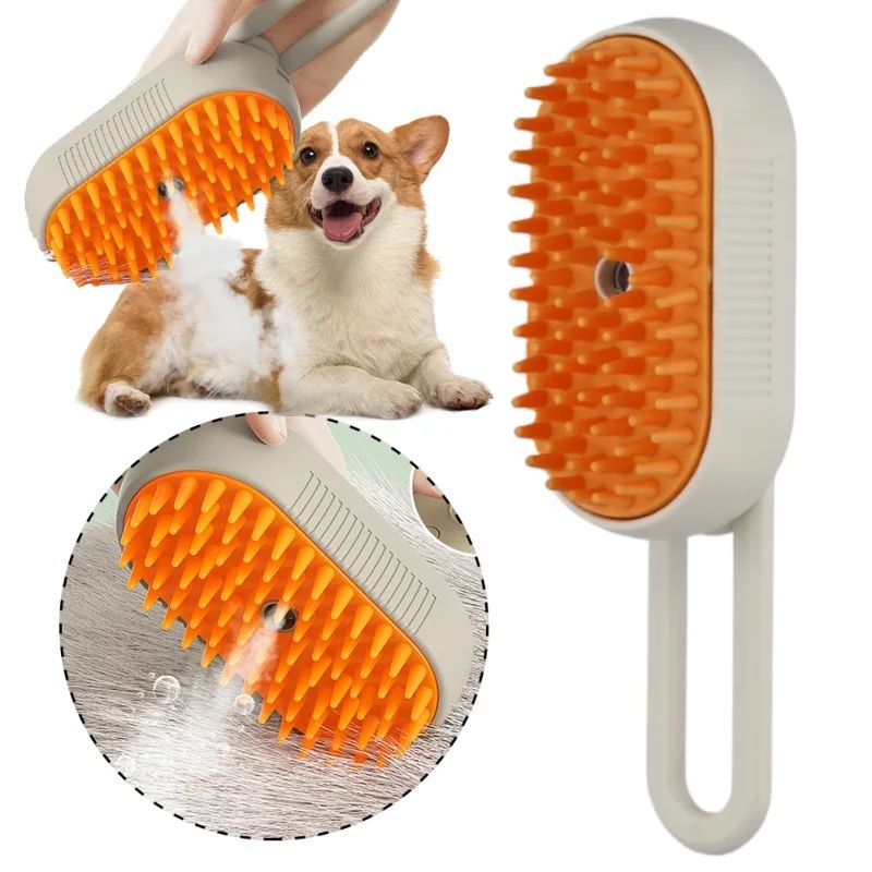 НЕМСКИ Четка за домашни любимци с пара–ElectricPetBrush+ЛЕД ФЕНЕР
