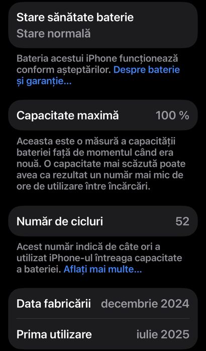 Iphone 16pro, ca nou, 100% baterie