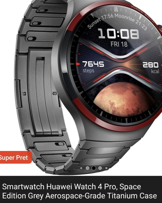 Ceas Huawei Watch 4 Pro, Space Edition Grey Aerospace- Titanium Case